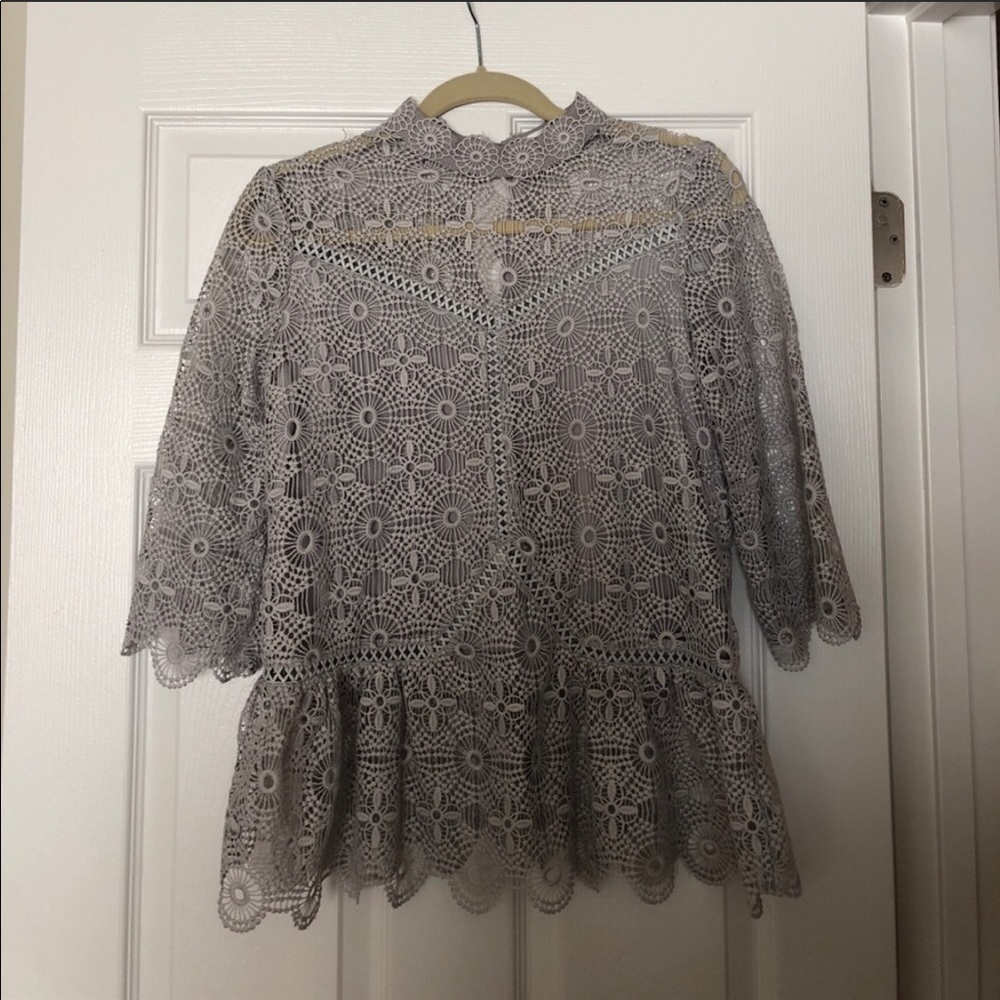 Grey Lace top